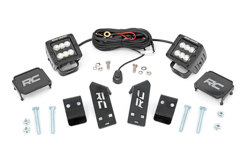 LED Light Kit | "A" Pillar Mount | 2" Black Pair | Spot | Polaris RZR PRO XP