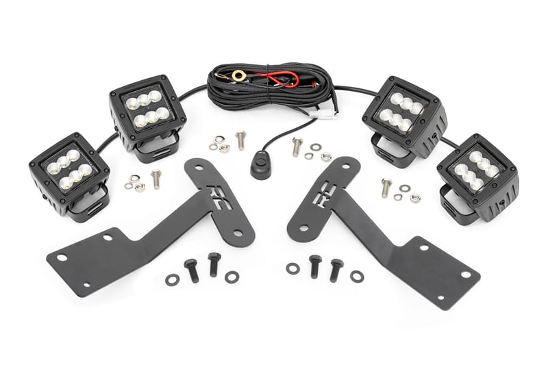 LED Light Kit | Ditch Mount | Dual 2" Black Pairs | Flood | Toyota Tundra (14-21)