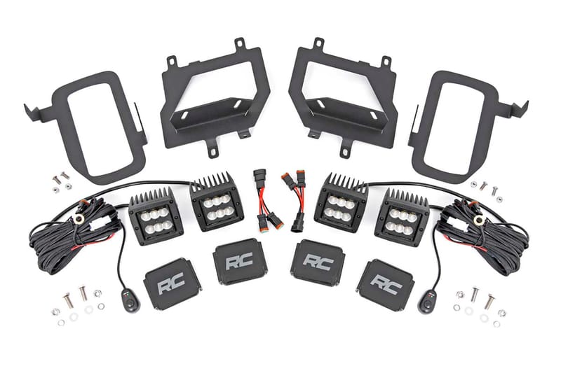 LED Light Kit | Fog Mount | Dual 2" Black Pairs | Flood | Ford F-150 (15-17)