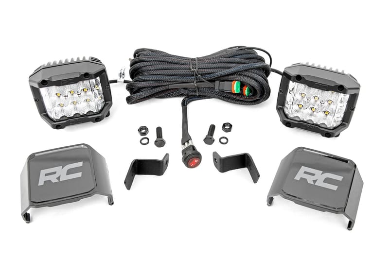 LED Light | Ditch Mount | 2" Chrome Pair | Wide Angle | Ford F-150 (15-24)