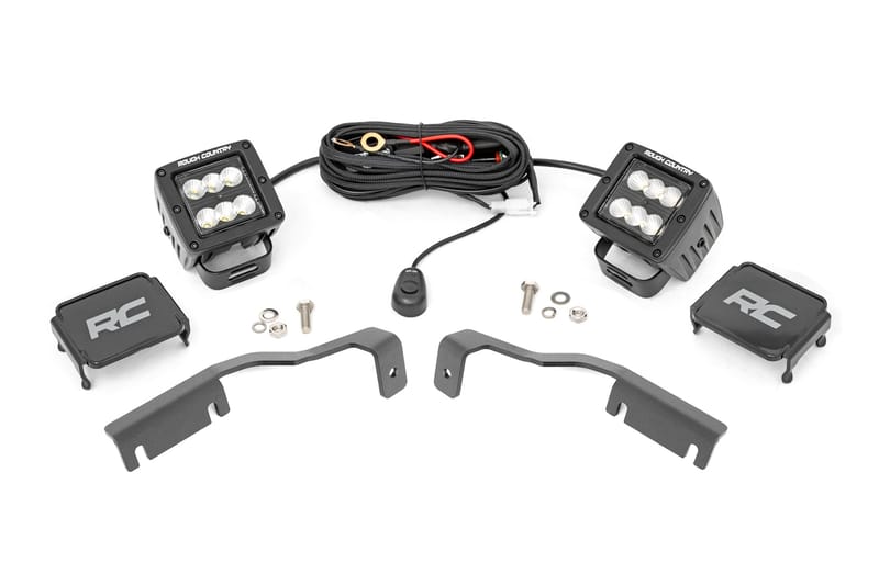 LED Light Kit | Ditch Mount | 2" Black Pair | Flood | Nissan Frontier (22-26)
