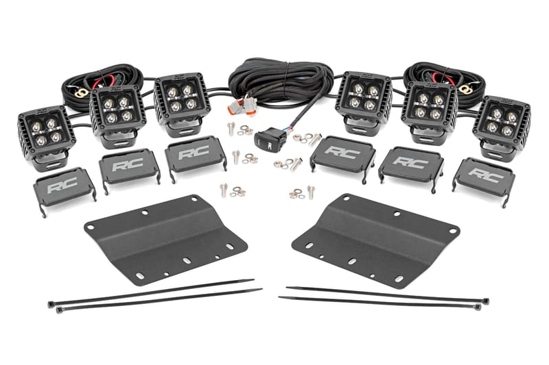 LED Light Kit | Fog Mount | Triple 2" Black Pair | Amber DRL | Ford Bronco (21-26)