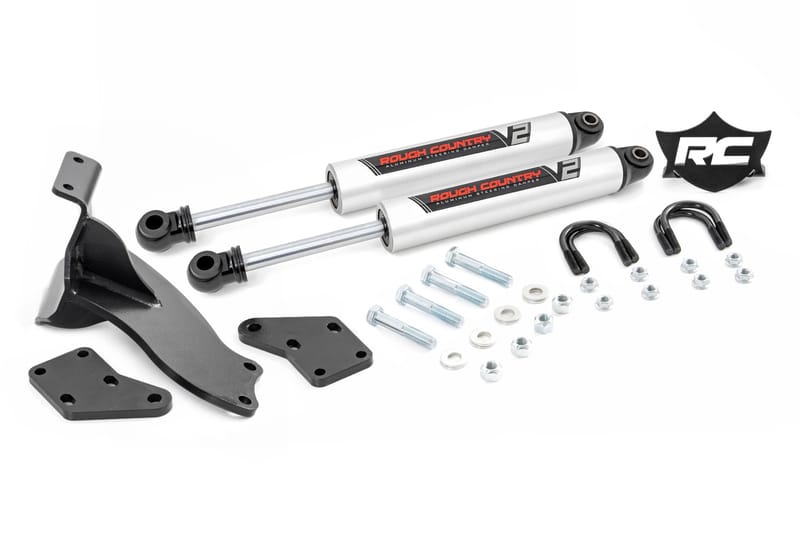V2 Steering Stabilizer | Dual | 2.5-8 Inch Lift | Ram 2500 (14-26)/3500 (13-26)